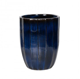 Harlow Rib Vase kerámia - Királykék 31x40cm