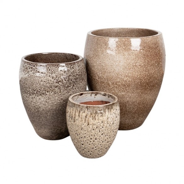 Vague Vase kerámia - Mézeskalácsbarna 46x54cm