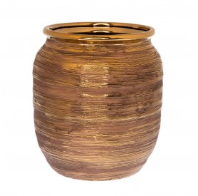 Váza rusztikus kerámia 21x21x22,5cm arany